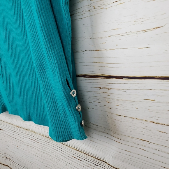 Lane Bryant Emerald Green Ribbed Sweater - Picture 5 of 6